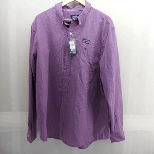 New Chaps 2XL Easy Care Gingham Check Button Front Shirt Mens Pink Blue